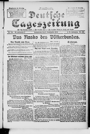 Deutsche Tageszeitung on Sep 6, 1919
