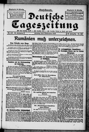 Deutsche Tageszeitung vom 09.09.1919