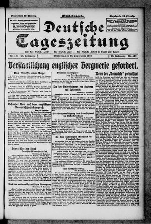 Deutsche Tageszeitung on Sep 10, 1919