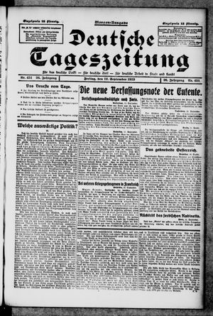 Deutsche Tageszeitung vom 12.09.1919