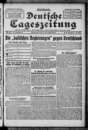 Deutsche Tageszeitung on Sep 13, 1919