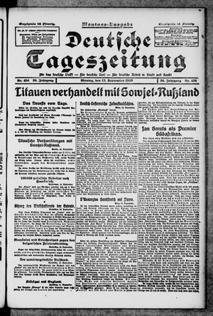 Deutsche Tageszeitung on Sep 15, 1919