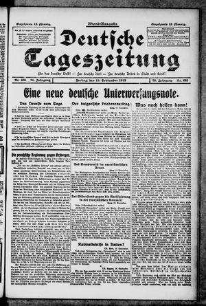 Deutsche Tageszeitung vom 19.09.1919