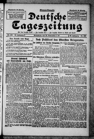 Deutsche Tageszeitung on Sep 20, 1919