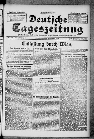 Deutsche Tageszeitung vom 21.09.1919