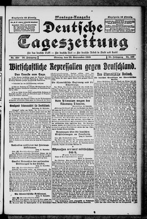 Deutsche Tageszeitung vom 22.09.1919