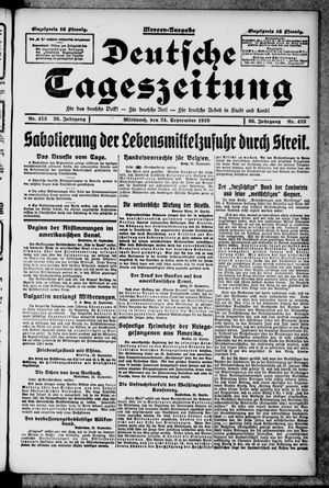 Deutsche Tageszeitung vom 24.09.1919