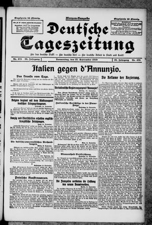 Deutsche Tageszeitung vom 25.09.1919