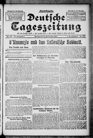 Deutsche Tageszeitung on Sep 26, 1919