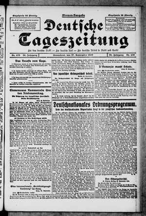Deutsche Tageszeitung on Sep 27, 1919
