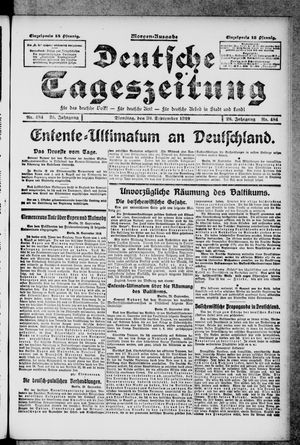 Deutsche Tageszeitung vom 30.09.1919
