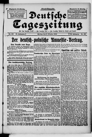 Deutsche Tageszeitung vom 03.10.1919
