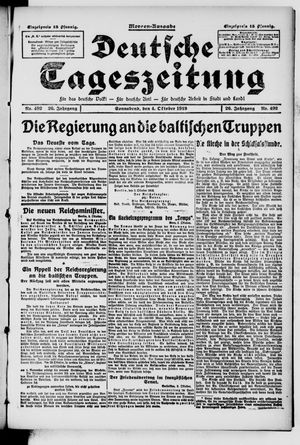 Deutsche Tageszeitung vom 04.10.1919