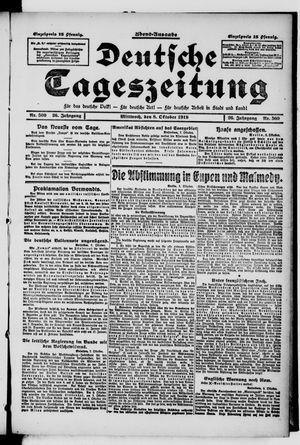 Deutsche Tageszeitung on Oct 8, 1919