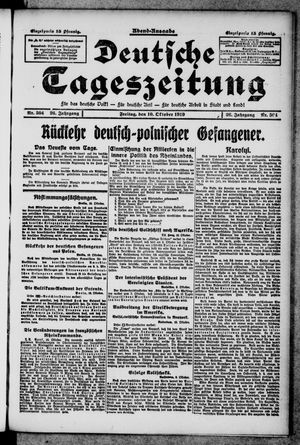 Deutsche Tageszeitung on Oct 10, 1919