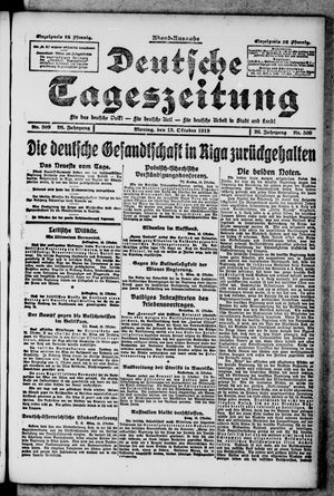 Deutsche Tageszeitung on Oct 13, 1919