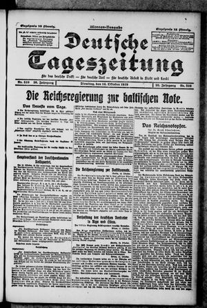 Deutsche Tageszeitung on Oct 14, 1919