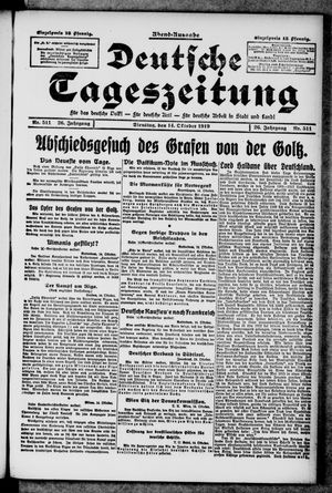 Deutsche Tageszeitung on Oct 14, 1919