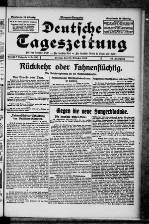 Deutsche Tageszeitung vom 31.10.1919