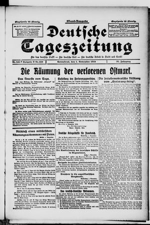 Deutsche Tageszeitung on Nov 1, 1919