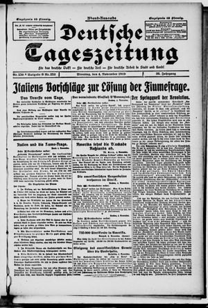 Deutsche Tageszeitung on Nov 4, 1919
