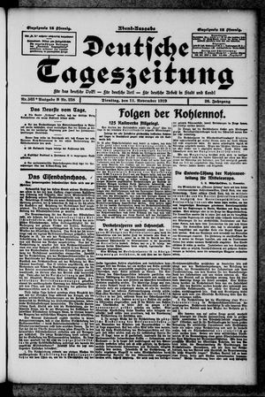 Deutsche Tageszeitung vom 11.11.1919