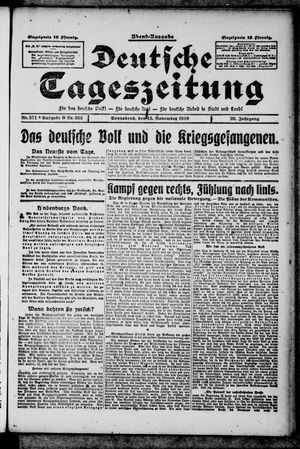 Deutsche Tageszeitung on Nov 15, 1919