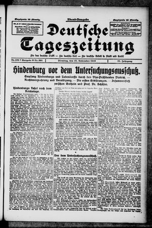 Deutsche Tageszeitung vom 18.11.1919
