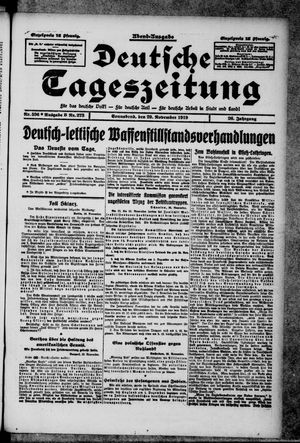 Deutsche Tageszeitung vom 29.11.1919