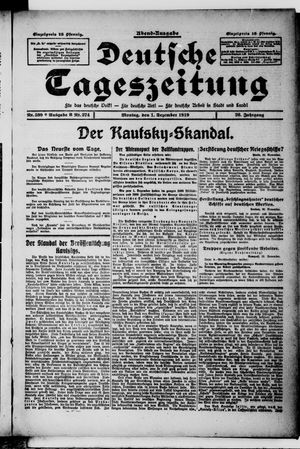 Deutsche Tageszeitung vom 01.12.1919