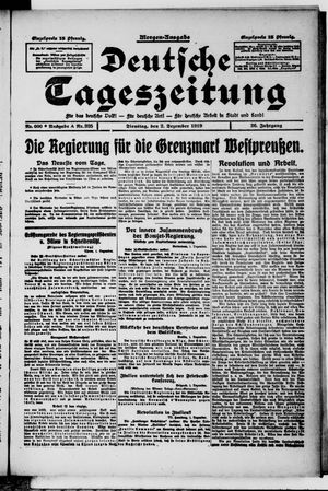 Deutsche Tageszeitung vom 02.12.1919