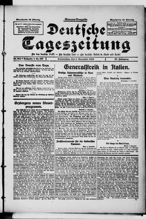 Deutsche Tageszeitung on Dec 4, 1919