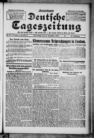 Deutsche Tageszeitung on Dec 11, 1919