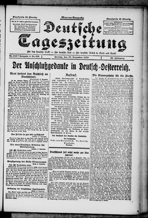 Deutsche Tageszeitung on Dec 12, 1919