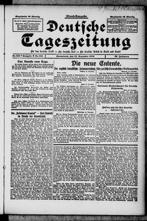 Deutsche Tageszeitung on Dec 13, 1919