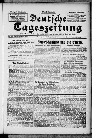 Deutsche Tageszeitung vom 15.12.1919