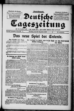 Deutsche Tageszeitung vom 23.12.1919