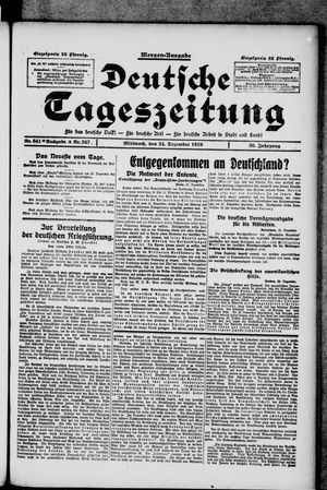 Deutsche Tageszeitung vom 24.12.1919
