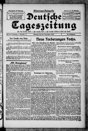 Deutsche Tageszeitung vom 29.12.1919