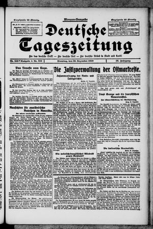 Deutsche Tageszeitung on Dec 30, 1919