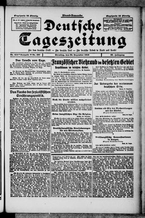 Deutsche Tageszeitung on Dec 30, 1919