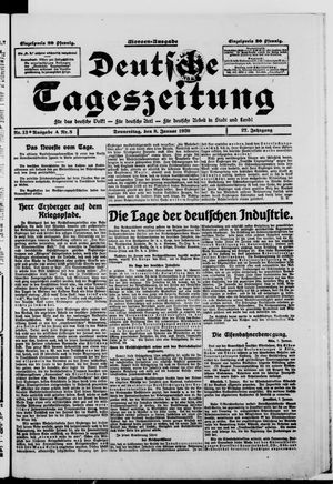 Deutsche Tageszeitung vom 08.01.1920