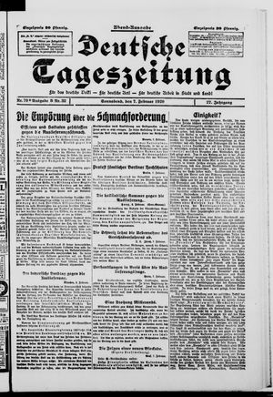 Deutsche Tageszeitung vom 07.02.1920