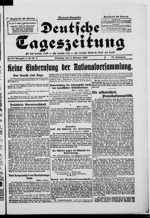 Deutsche Tageszeitung vom 08.02.1920