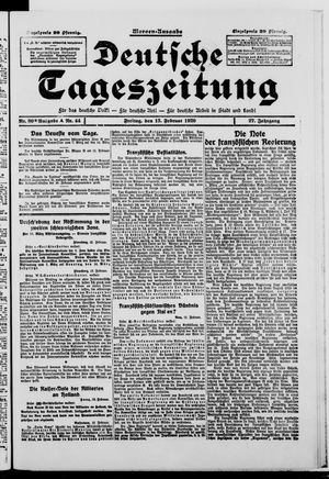 Deutsche Tageszeitung on Feb 13, 1920