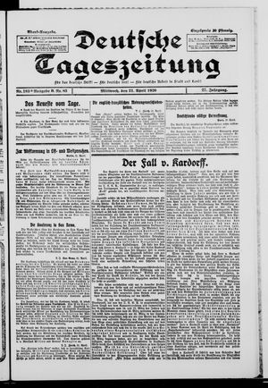 Deutsche Tageszeitung vom 21.04.1920