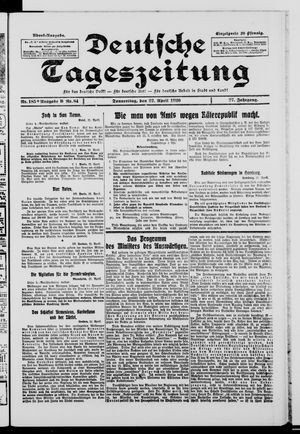 Deutsche Tageszeitung vom 22.04.1920