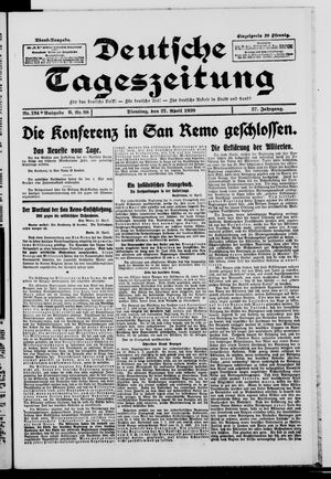 Deutsche Tageszeitung vom 27.04.1920