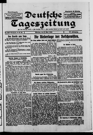 Deutsche Tageszeitung on May 3, 1920