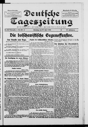 Deutsche Tageszeitung vom 27.06.1920